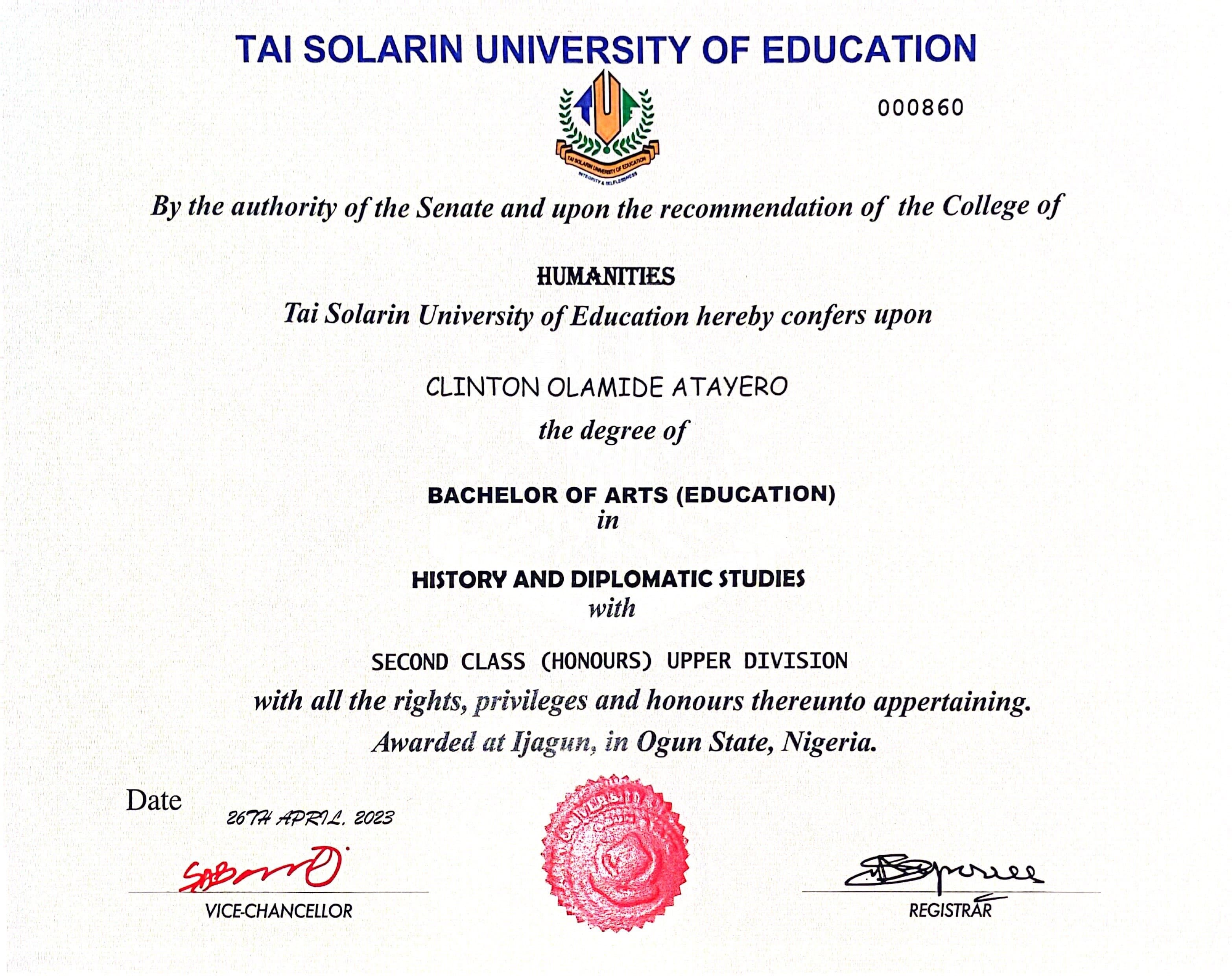 B.A.ED Degree